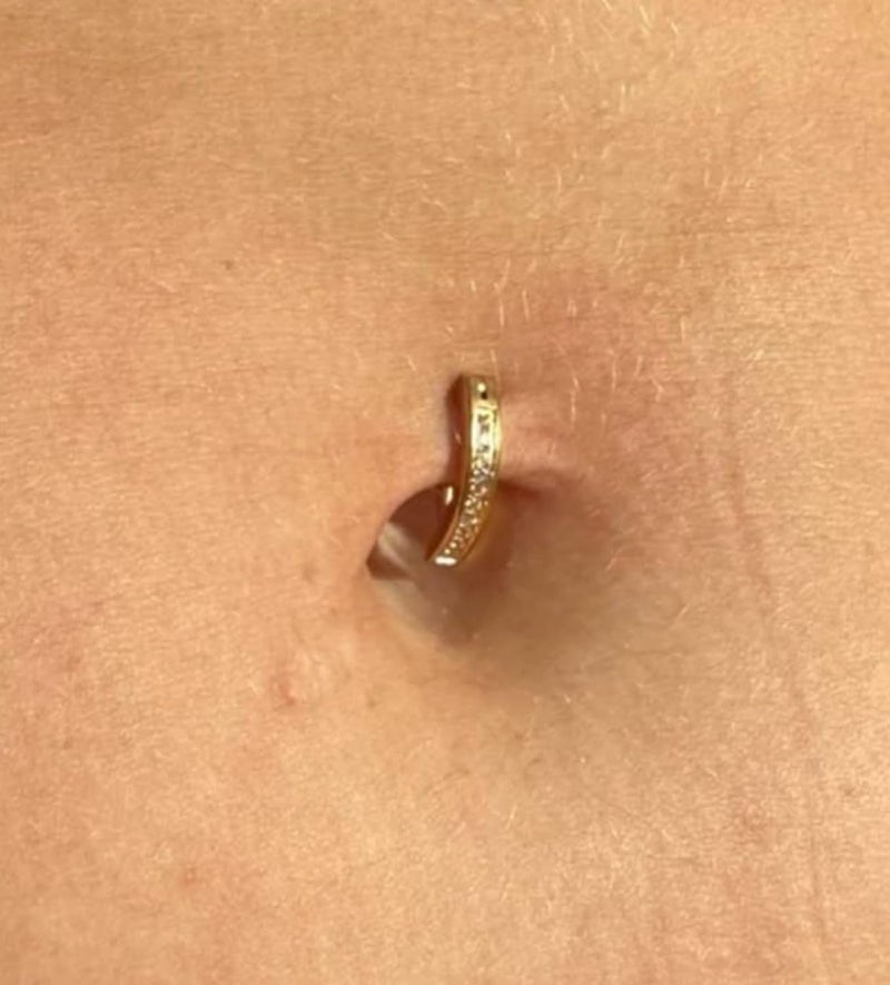 QWALIT Belly Button Rings 14G Surgical Steel Belly Rings CZ Opal Navel Piercing Jewelry for Women Girls 3/8" 10mm Silver Rose Gold - Image 3